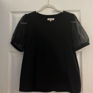 Madewell sheer puff sleeve blouse